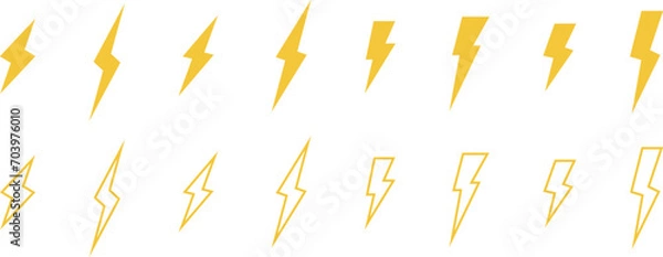 Obraz 黄色の電撃アイコンセット