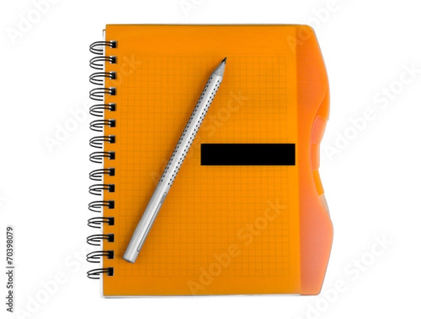 Fototapeta notebook and pencil isolated