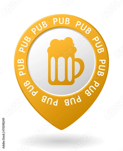 Obraz vector yellow map pointer