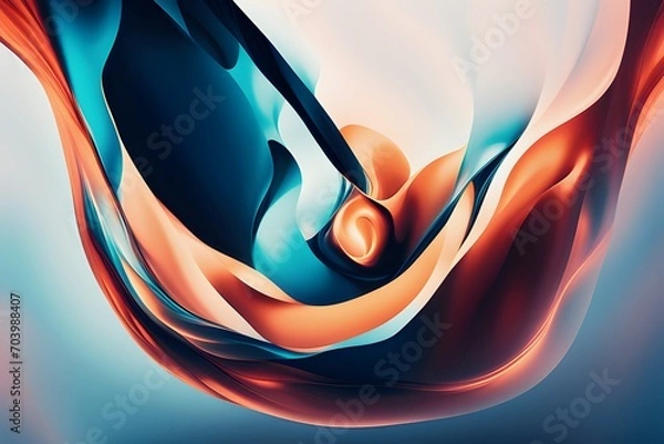 Fototapeta Swirling Abstract Art in Warm and Cool Tones