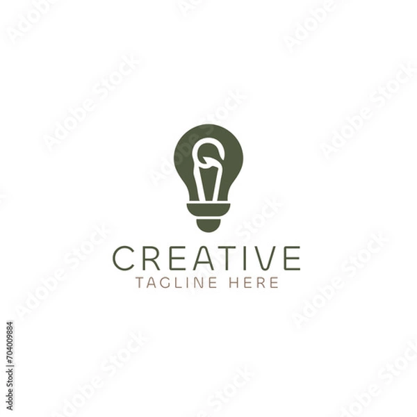 Fototapeta light bulb icon vector logo design
