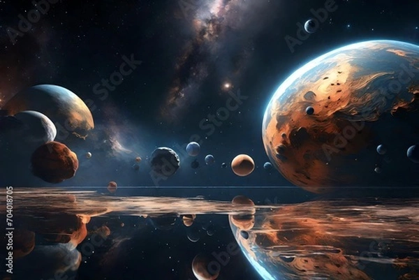 Obraz earth and moon