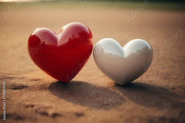 Fototapeta Love Unveiled Generative AI's Realistic Heart Creation