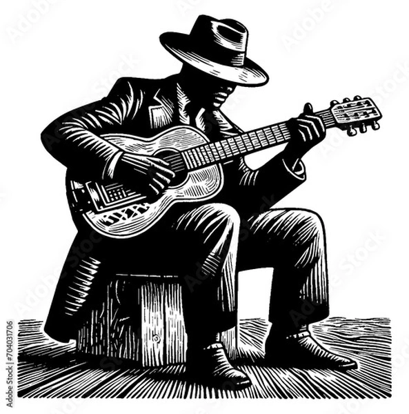 Obraz Vector Illustration of a Blues Musician