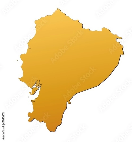 Fototapeta Ecuador map filled with orange gradient. Mercator projection.