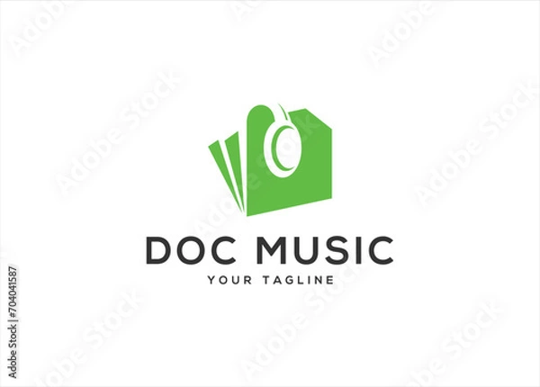 Fototapeta Creative Music Document Logo Template Design Vector