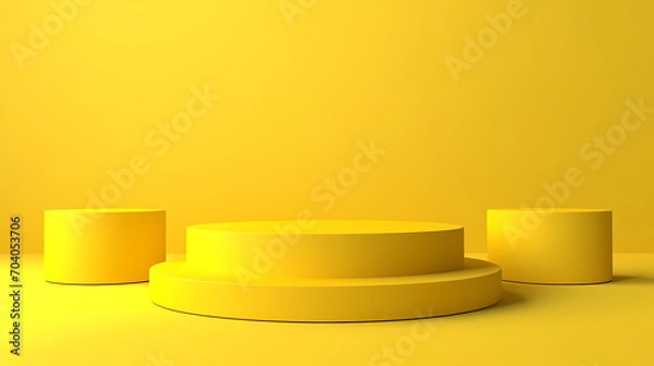 Fototapeta Simple product booth, podium, stage, product commercial photography background, cosmetics booth, 3D rendering