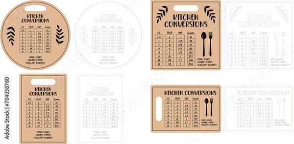 Obraz Set Conversions Kitchen vector design laser cut file bundle