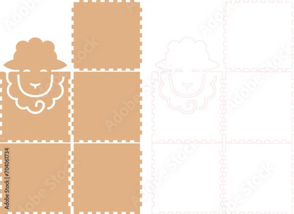 Obraz Yarn box sheep vector laser cut file