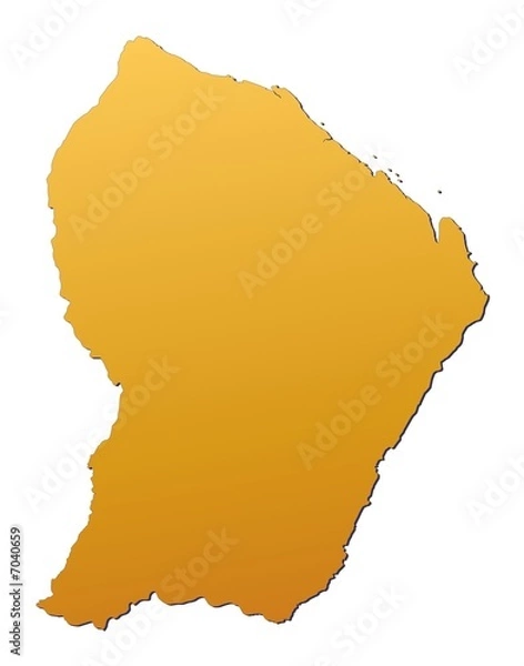 Obraz French Guiana map filled with orange gradient