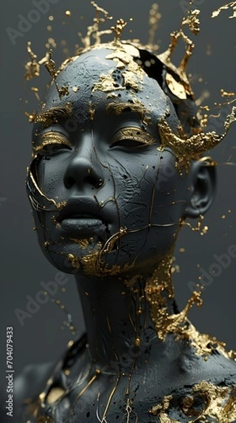 Obraz Expressive Techno-Shamanistic Woman Animation