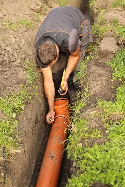 Fototapeta sewer construction home