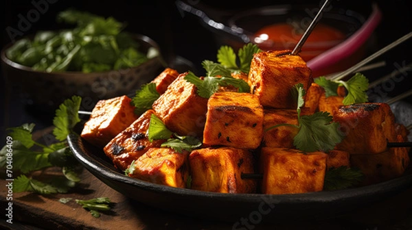 Fototapeta Paneer Tikka: A Flavorful Twist on Traditional Indian Cuisine