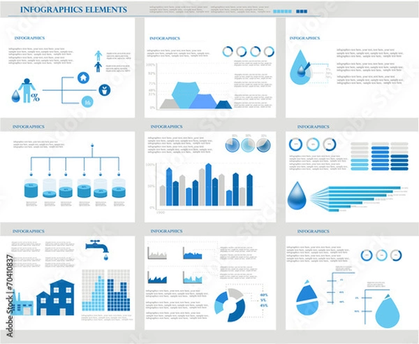 Fototapeta Water infographics. Information Graphics. Vector illustration