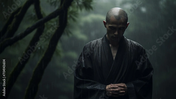 Fototapeta お坊さんのイメージ - image of Japanese Monk - No1-8 Generative AI