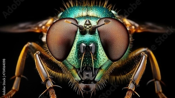 Obraz Close up flies insect macro