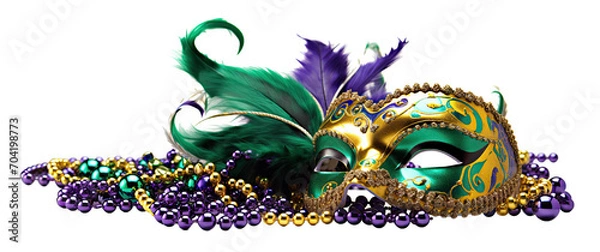 Fototapeta Mardi Gras design on transparent background created with Generative AI technology