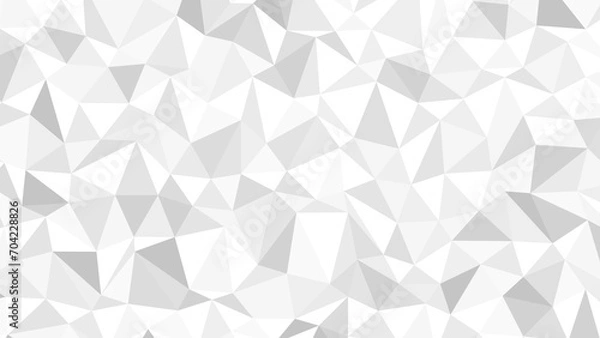 Obraz クリスタル風の煌めく背景素材　白銀色キラキラ三角　16：9