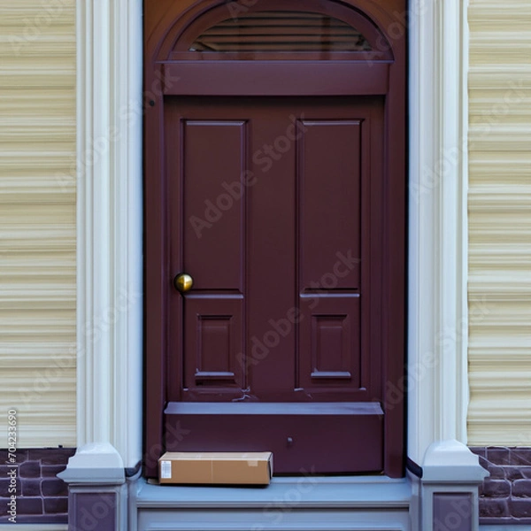 Obraz wooden door with package
