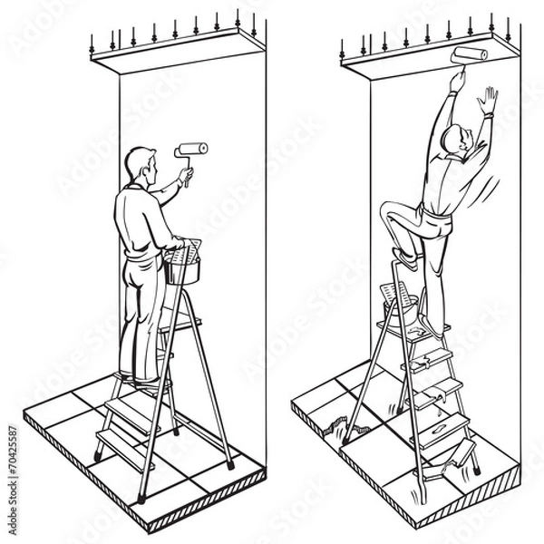 Obraz Safety at hight: ladder 2