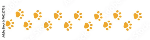 Obraz オレンジのねこの足跡　クレヨンタッチ