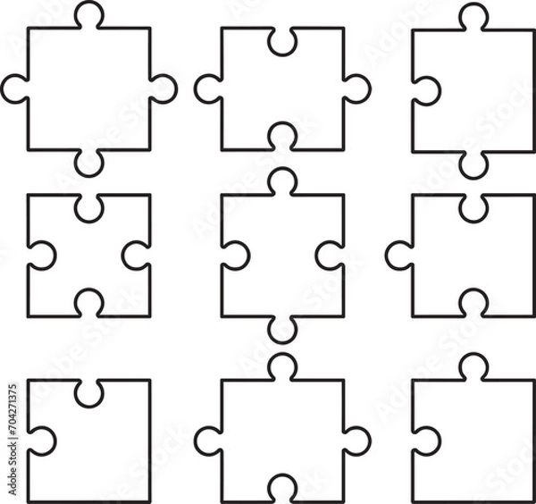Obraz Puzzle pieces separated outline
