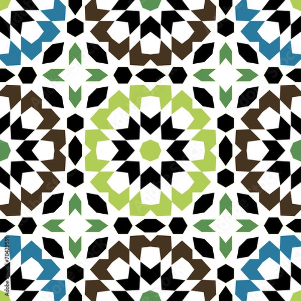 Fototapeta Ornamental round marocco seamless pattern.