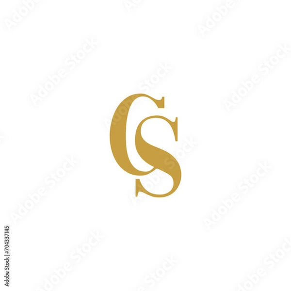 Obraz CS letter luxury logo design vector