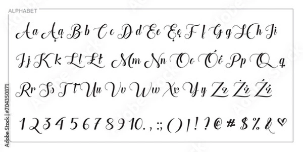 Obraz Alphabet Split Monogram, Split Letter Monogram, Alphabet Frame Font. Laser cut template. Initial monogram letters.