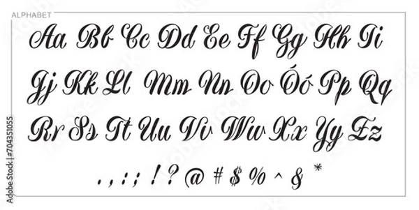 Obraz Alphabet Split Monogram, Split Letter Monogram, Alphabet Frame Font. Laser cut template. Initial monogram letters.