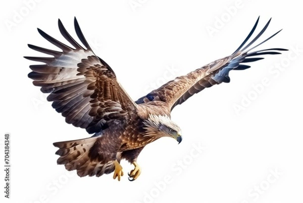 Fototapeta flying eagle isolated on white background. generative ai