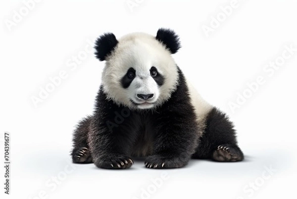 Obraz cute panda isolated on white background. generative ai