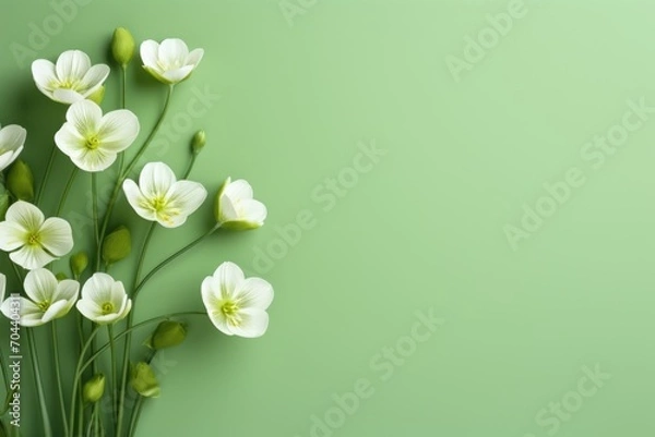 Obraz fresh spring flowers on green background