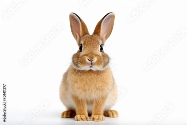 Obraz cute rabbit isolated on white background. generative ai