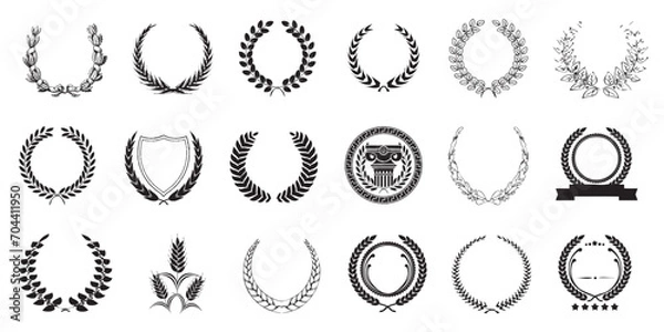 Fototapeta vector laurel leaf graphic pattern is great for creating graphics, ornament as background,