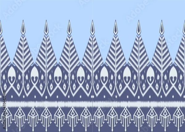 Fototapeta pattern with snowflakes ikat seamless