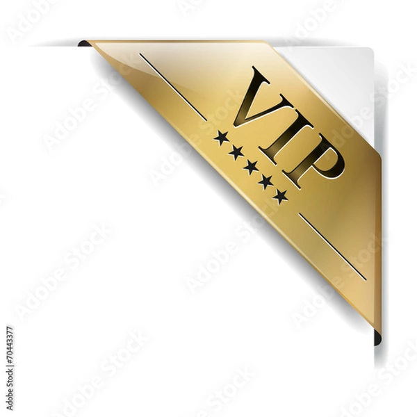 Fototapeta goldene banderole Vip auf weiß