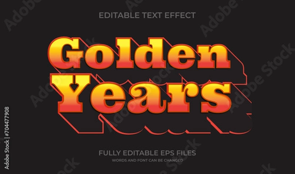 Obraz Golden years vintage editable text effect