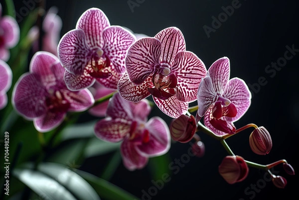 Obraz Orchid flower on a black background 