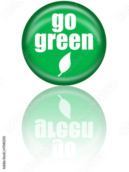 Obraz Go Green Leaf Pin with Reflection