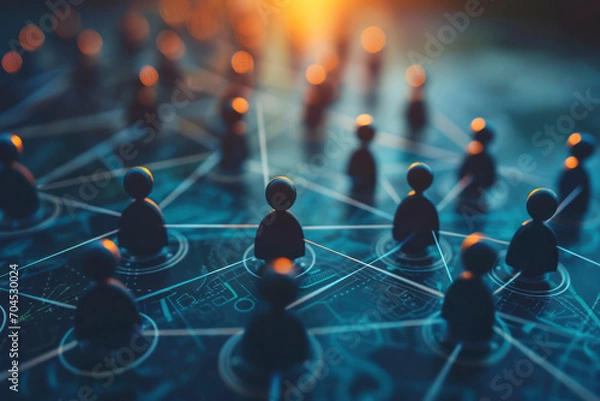 Obraz Business network concept. Management strategy. Human resources.