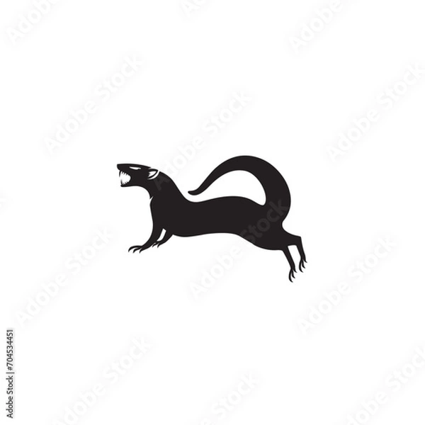 Obraz jumping fox mascot vector logo silhouette design