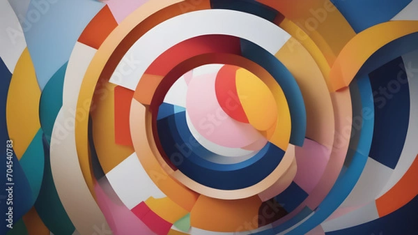 Fototapeta   Artifical  Intelligence generated  geometric  abstract art . AI generated image, ai