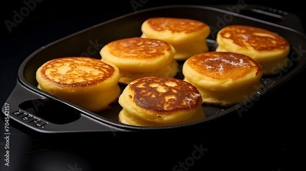 Obraz small pancakes in a pan generative ai