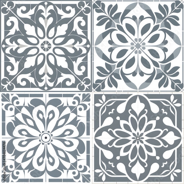 Obraz Grey and white Modern stylish abstract  geometric tile
