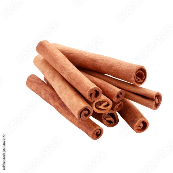 Obraz Isolated cinnamon sticks. Isolated on transparent background. 