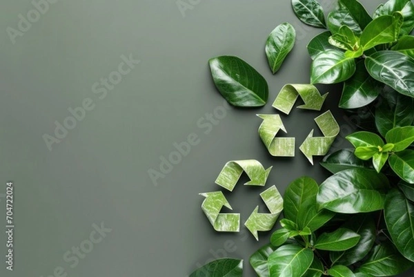 Fototapeta Recycling and eco-friendly practices, background, muted colors, minimalist background