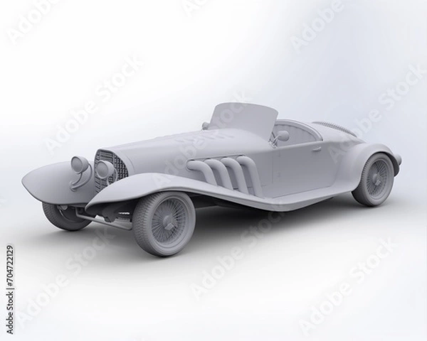 Obraz Vintage Car White Render
