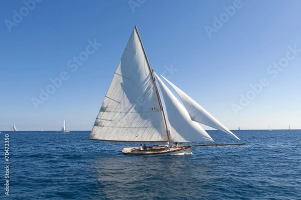 Fototapeta Ancient sailing boat during a regatta at the Panerai Classic Yac