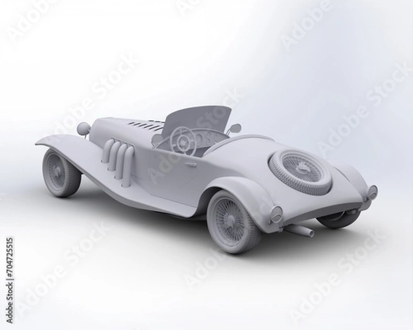 Obraz Vintage Car White Render